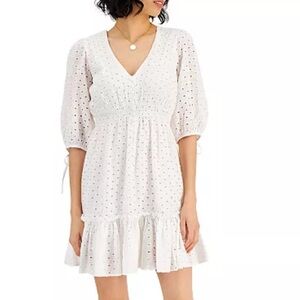 Taylor white cotton eyelet A-line dress size 8”